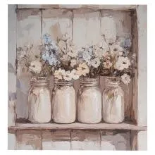 Obraz na plátně FLOWERS 51x3x51 cm
