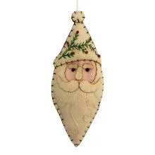 Plstěná závěsná ozdoba Santa Claus v béžové barvě 8x2x10 cm