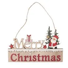 Vánoční dřevěná ozdoba MERRY CHRISTMAS
