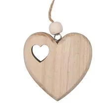 Dekorativní dřevěné srdce 10x2x10 cm