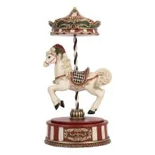 Vánoční Music Box kolotoč s koníkem