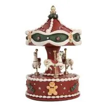 Červený vánoční Music Box kolotoč