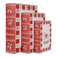 Sada tří úložných boxů BOOKS CHRISTMAS