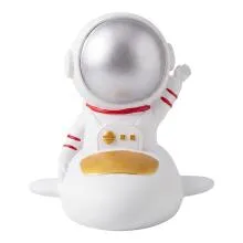 Bílá plastová pokladnička astronaut 18×8×16 cm