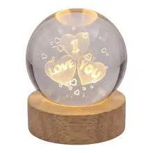 LED skleněná koule I Love You LED Ø 6 cm