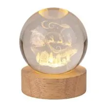LED skleněná koule Vánoční krajina LED Ø 6 cm