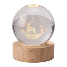 LED skleněná koule Jelen pod hvězdami LED Ø 6 cm