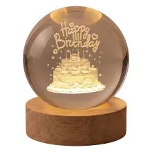 LED skleněná koule Happy Birthday LED Ø 6 cm