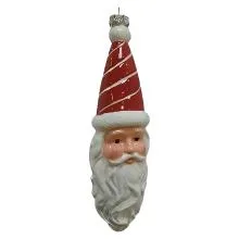 Christmas Ornament Santa Claus White Plastic Decorative Pend