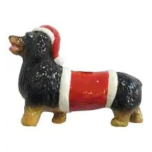 Christmas Ornament Dog Dachshund Brown Plastic