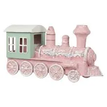 Christmas Ornament Train Pink Plastic Decorative Pendant
