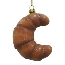 Christmas Ornament Croissant Brown Plastic