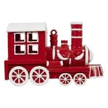 Christmas Ornament Train Red Plastic