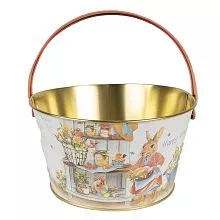 Dekorativní plechový košík RABBIT Ø 19x10 cm