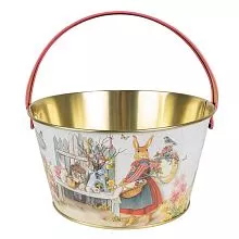 Dekorativní plechový košík RABBIT Ø 19x10 cm