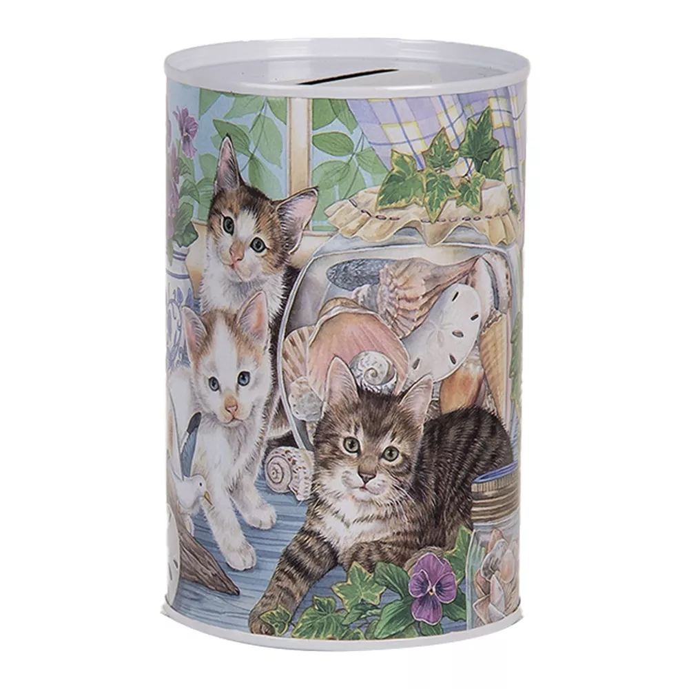 Plechová pokladnička CATS Ø 8x13 cm