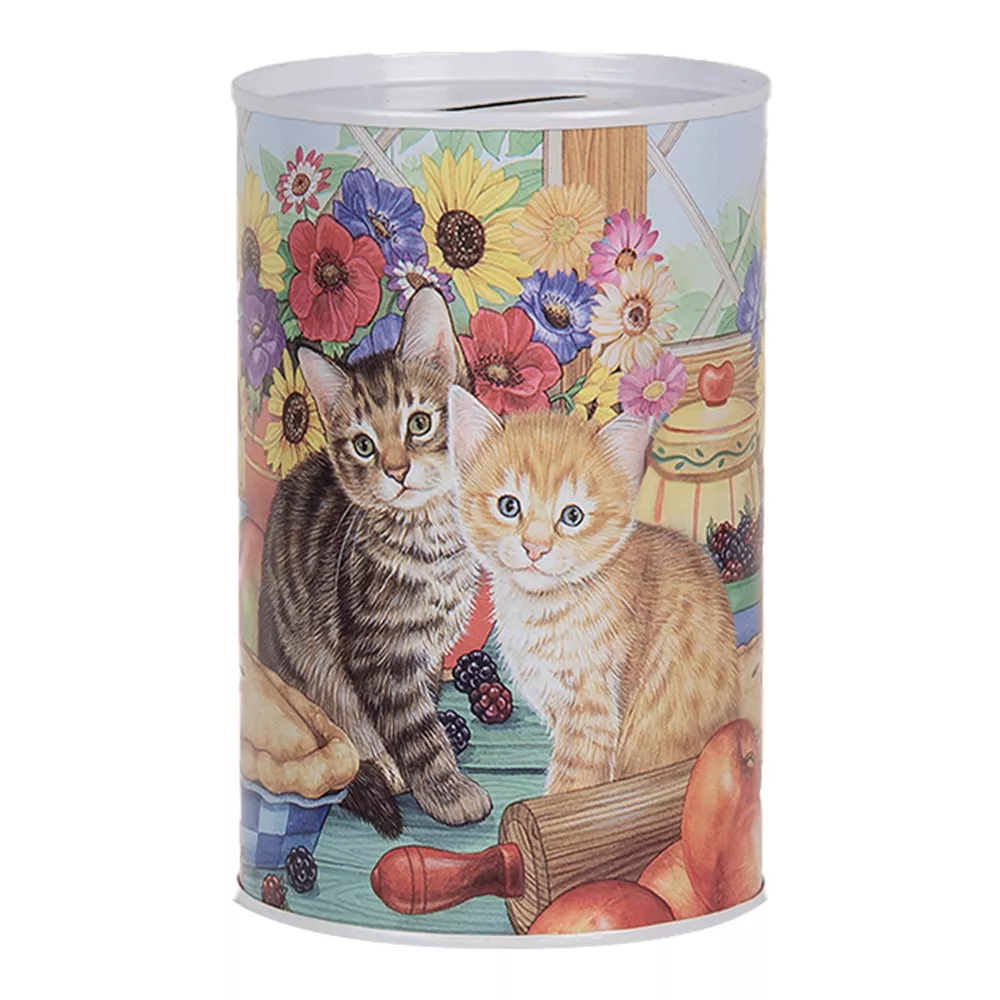 Plechová pokladnička CATS Ø 8x13 cm