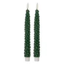 Sada dvou LED svíček GREEN Ø 3x25 cm