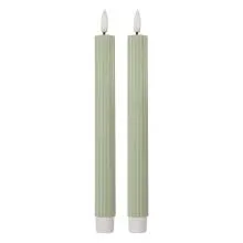 Sada dvou LED svíček GREEN Ø 2x25 cm
