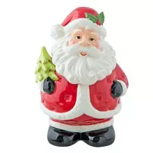 Keramická dóza SANTA SE STROMEČKEM 15*14*22 cm / 1L
