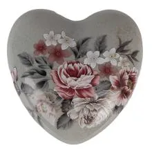 Dekorativní keramické srdíčko FLOWERS 8x8x4 cm