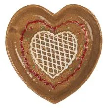 Keramický dezertní talíř GINGERBREAD HEART 17x17x3 cm