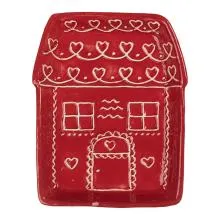 Keramický dezertní talíř GINGERBREAD HOUSE 15x19x3 cm