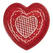 Keramický dezertní talíř GINGERBREAD HEART 17x17x3 cm