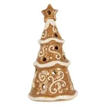 Keramický svícen na čajovou svíčku CHRISTMAS TREE Ø 8x15 cm