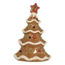 Keramický svícen na čajovou svíčku CHRISTMAS TREE 10x8x16 cm