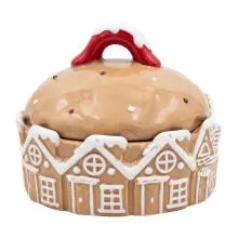 Keramická dóza HOUSES Ø 16x13 cm