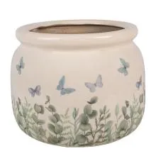 Keramický květináč BUTTERFLIES Ø 20x15 cm