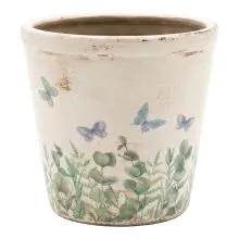 Keramický květináč BUTTERFLIES Ø 12x11 cm