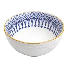Keramická miska s modrým ornamentem a zlatým lemem Ø 11x5 cm / 300 ml