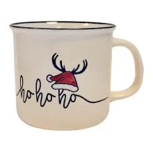 Bílý porcelánový hrnek s vánočním motivem ho ho ho