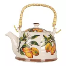 Keramická konvička na čaj LEMONS 18x14x12 cm / 800 ml
