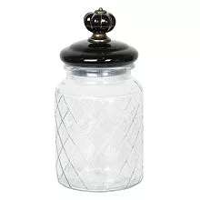 Skleněná dóza s keramickým víčkem Ø 10*21 cm / 0,9L