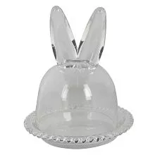 Skleněná mistička s poklopem RABBIT Ø 14*16 cm