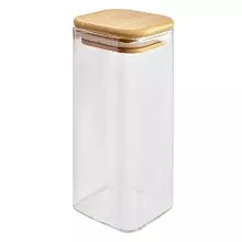 Skleněná dózička s dřevěným víčkem