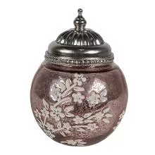 Skleněná lucerna s LED osvětlením Ø 11x15 cm / 2xAAA
