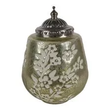 Skleněná lucerna s LED osvětlením Ø 13x19 cm / 2xAAA