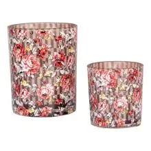 Sada dvou skleniček na čajové svíčky FLOWERS