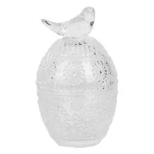 Skleněná dózička EGG Ø 9x16 cm