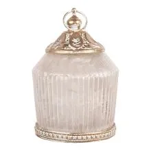 Skleněná lucerna s LED osvětlením LED Ø 8x12 cm / 2xAAA