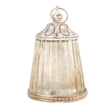 Skleněná lucerna s LED osvětlením LED Ø 8x12 cm / 2xAAA