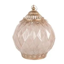 Skleněná lucerna s LED osvětlením LED Ø 15x19 cm / 2xAAA