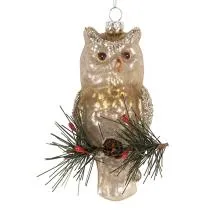 Skleněná vánoční ozdoba OWL 6x5x12 cm