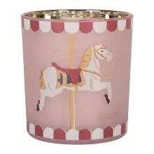 Sklenička na čajovou svíčku HORSE Ø 7x8 cm