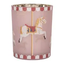 Sklenička na čajovou svíčku HORSE Ø 10x13 cm