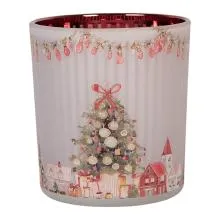 Sklenička na čajovou svíčku CHRISTMAS Ø 7x8 cm